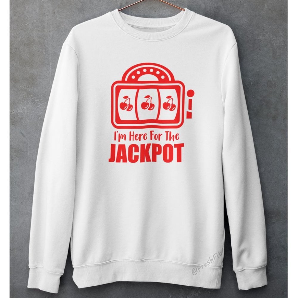 🆕3 Cherry Slots Jackpot Sweatshirt White
